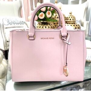 NWT MICHAEL Michael Kors Kellen Saffiano Leather Satchel Bag, Blossom